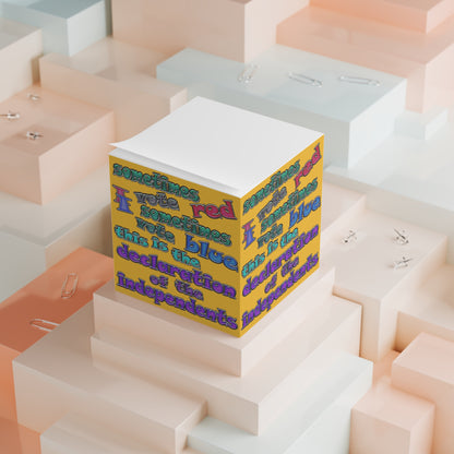 declaration of the independents - note cube (yellow)
