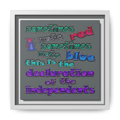 declaration of the independents - framed canvas art (dark grey)