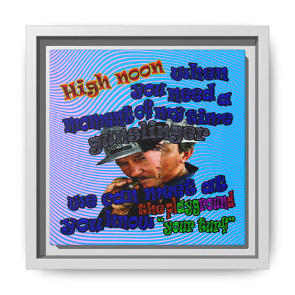high noon - framed canvas art (light blue-purple wave)