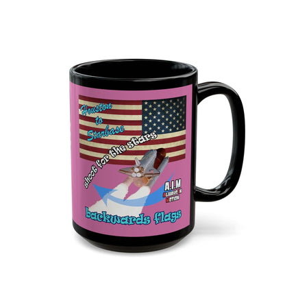 shoot for the stars - Black Mug (light pink)