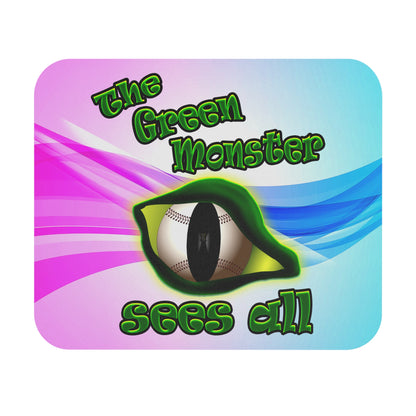 green monster - Mouse Pad (Rectangle) (light blue-pink wave)