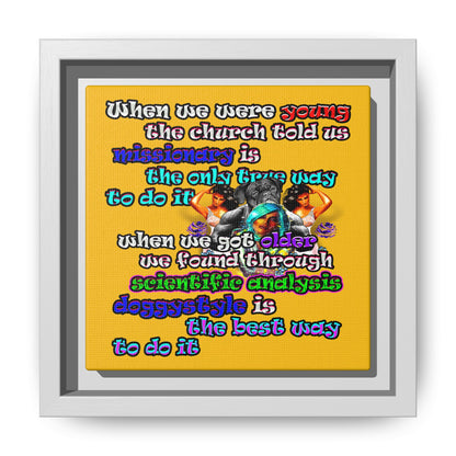 doggystyle - framed canvas art (yellow)