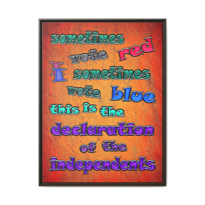 declaration of the independents - framed canvas art (burnt orange)