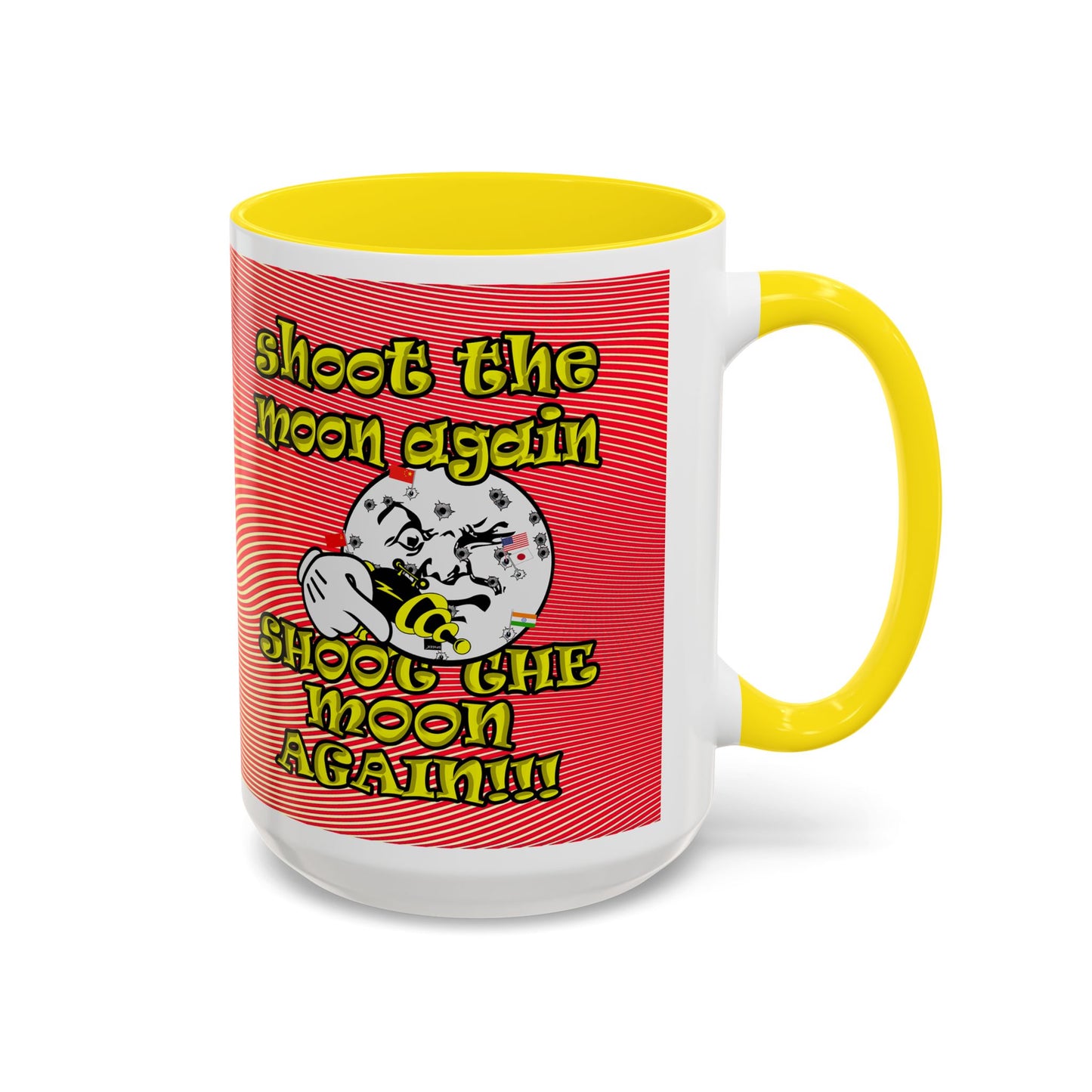 shoot the moon again - Accent Mug (yellow-orange wave)