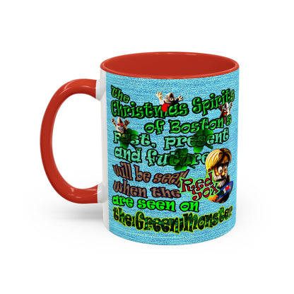 christmas spirits of boston - Accent Mug (faded blue)