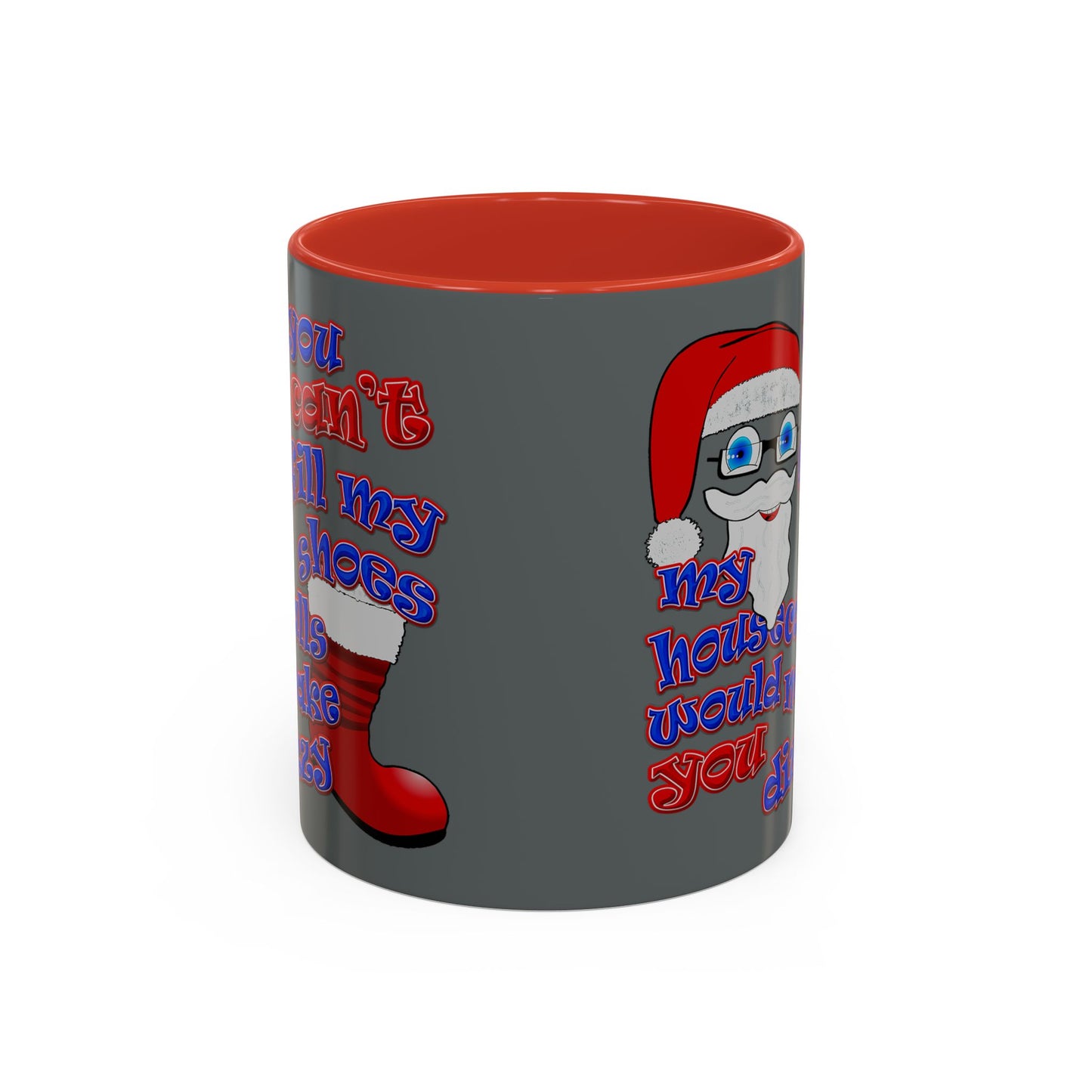 santa's shoes - Accent Mug (dark grey)