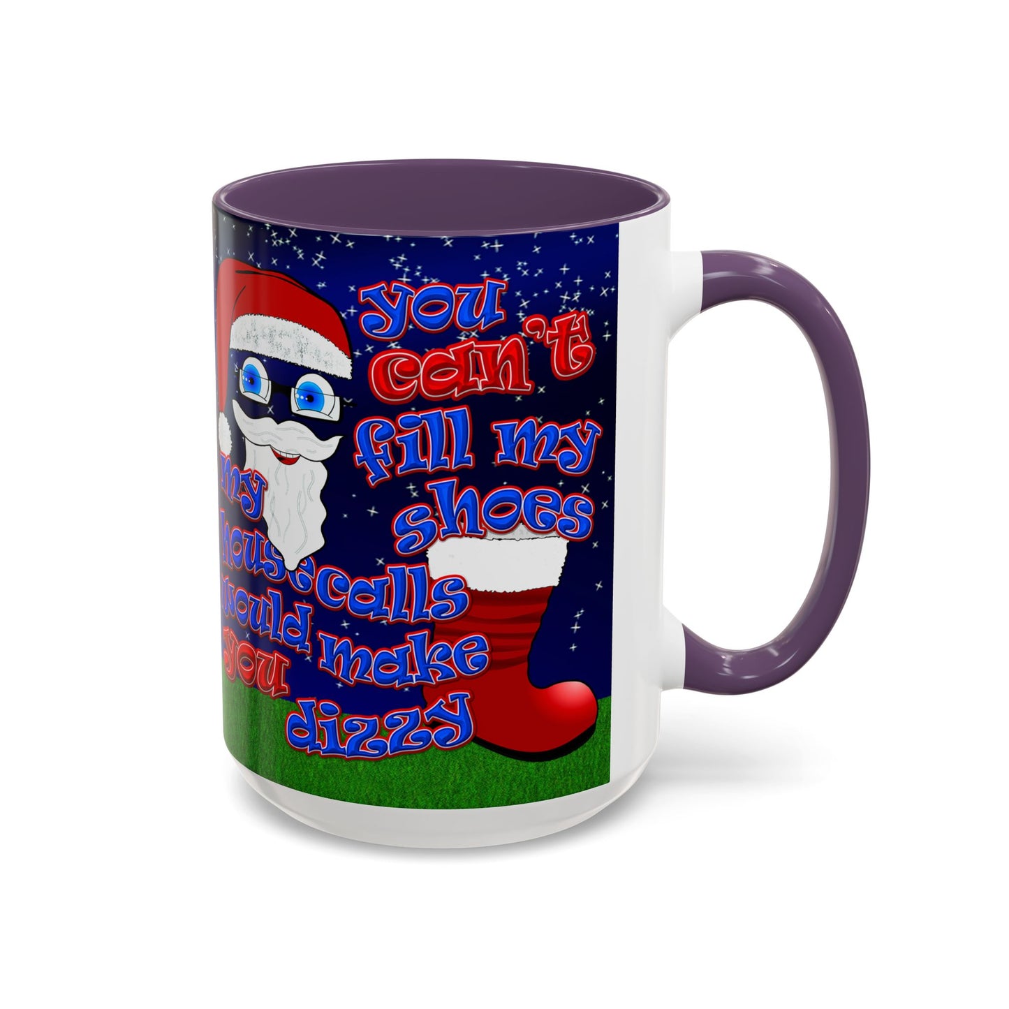 santa's shoes - Accent Mug ('snoops' background)
