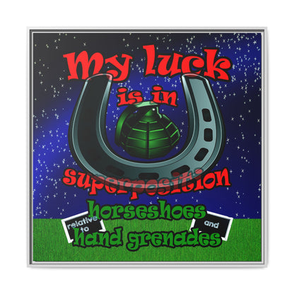 my luck - framed canvas art ('snoops' background)