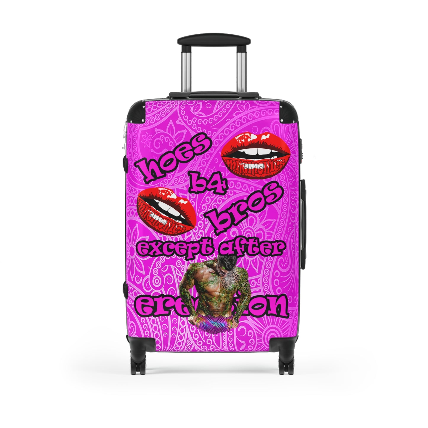 hoes b4 bros - Suitcase (pink swirl)