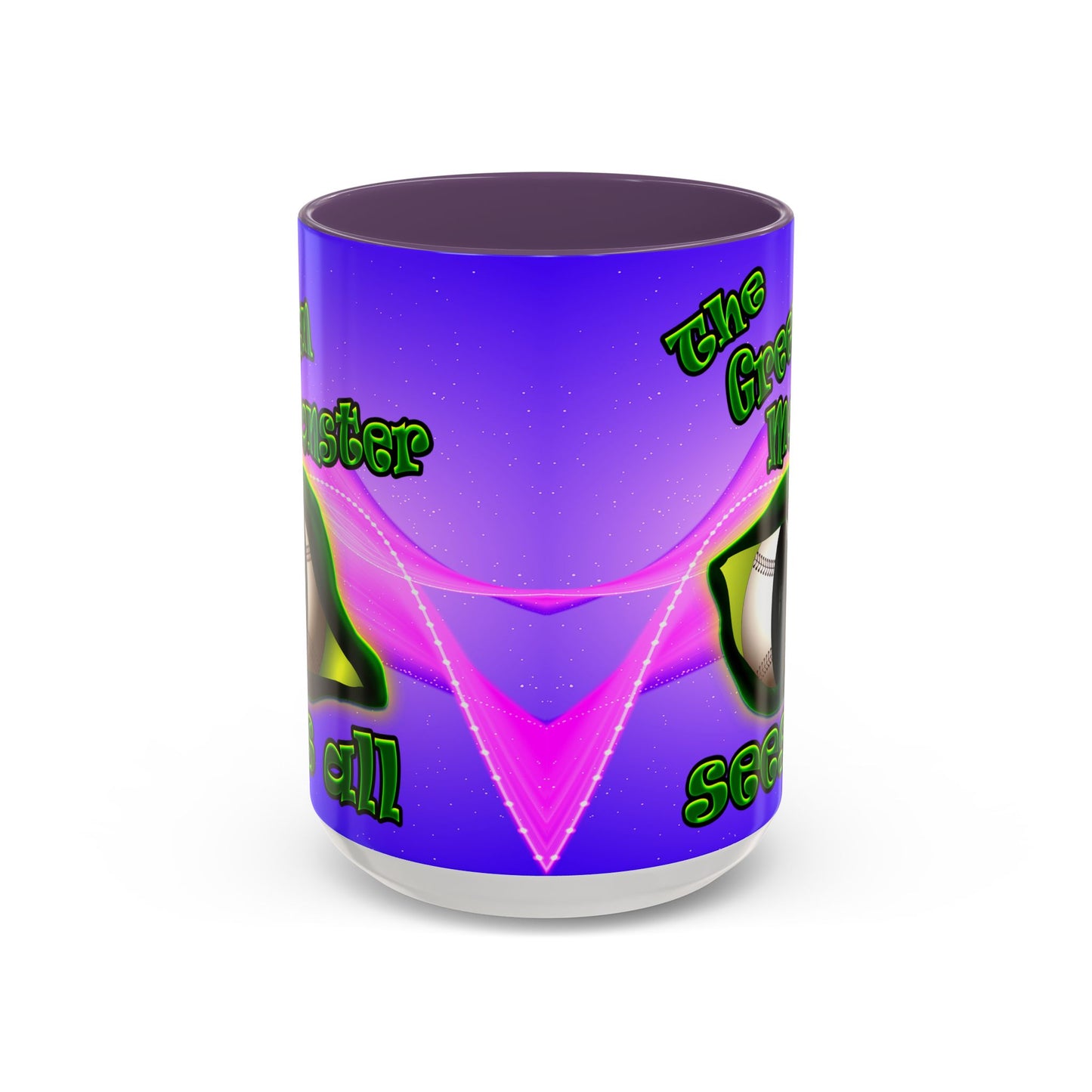 green monster - Accent Mug (purple-pink wave)