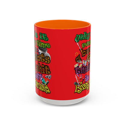 the bum's shit - Accent Mug (red)