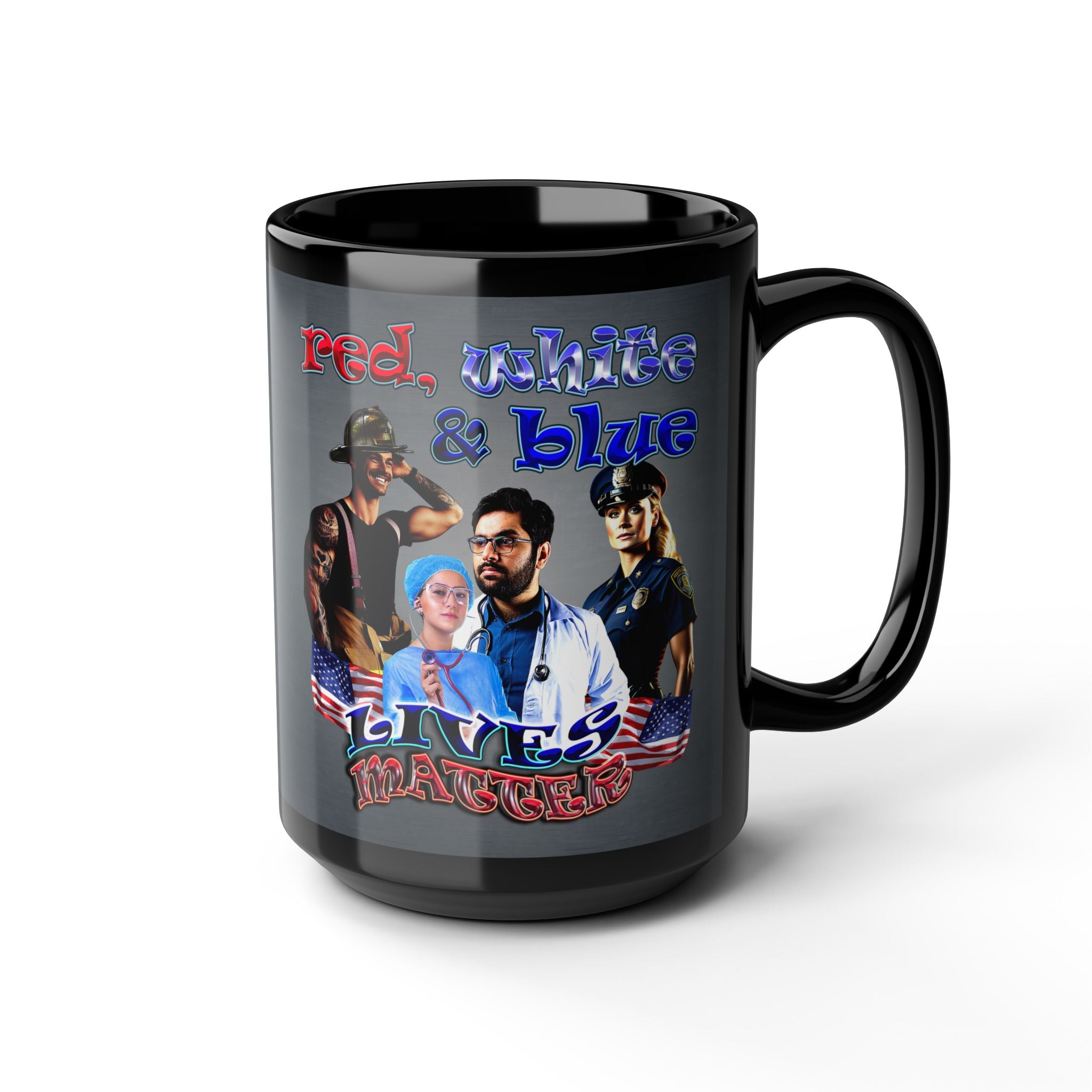 rw&b lives matter - Black Mug (grey-light grey)