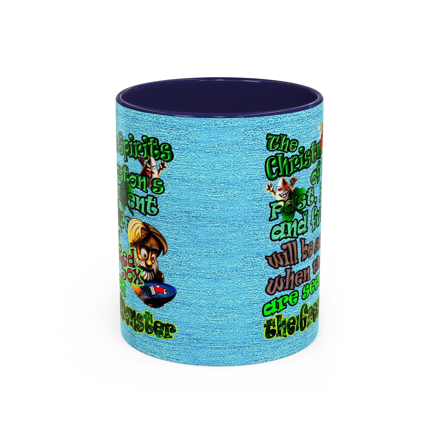 christmas spirits of boston - Accent Mug (faded blue)
