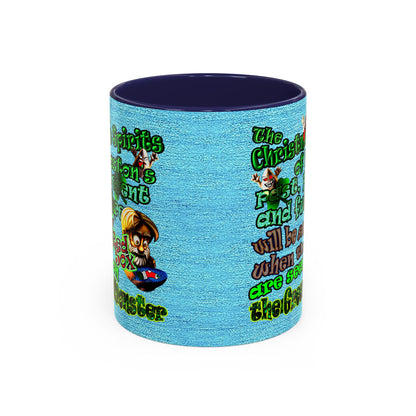 christmas spirits of boston - Accent Mug (faded blue)