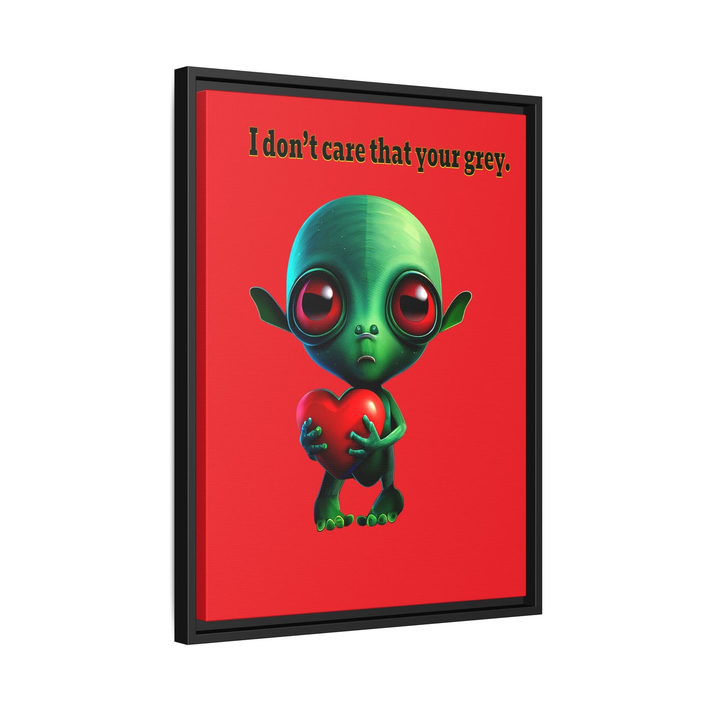 I don't care that your grey - framed canvas art (red)