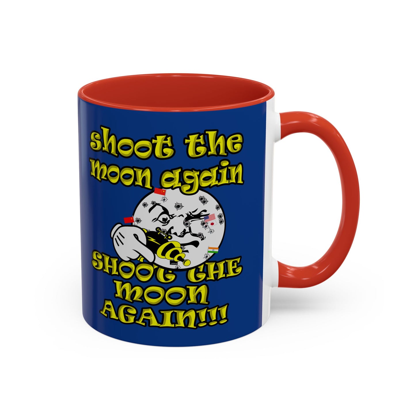 shoot the moon again - Accent Mug (dark blue)