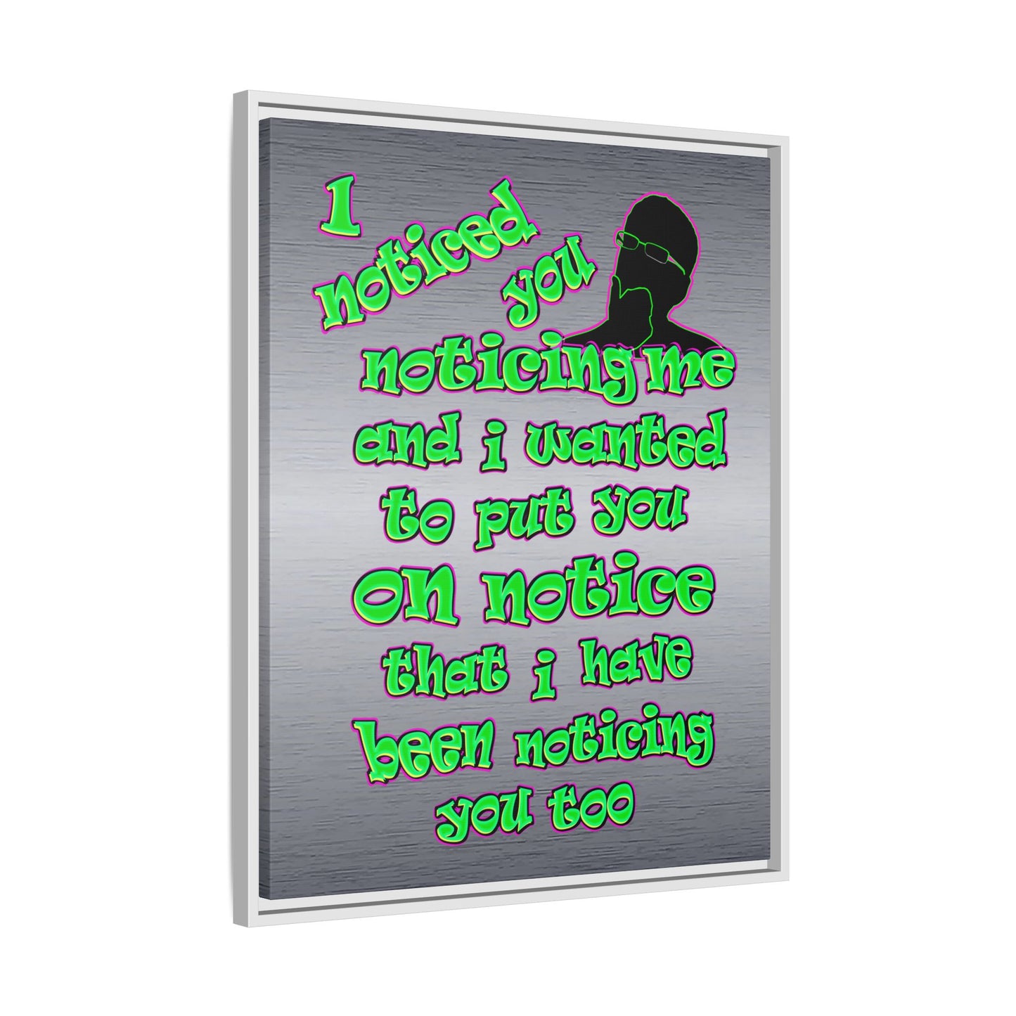 noticed you noticing - framed canvas art (brushed nickel)