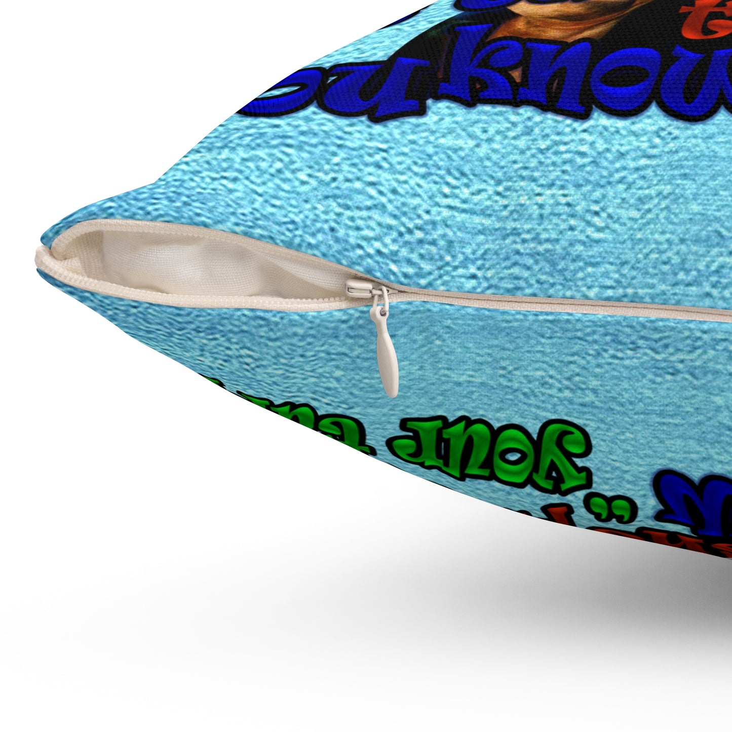 high noon - Spun Polyester Square Pillow - (faded blue)