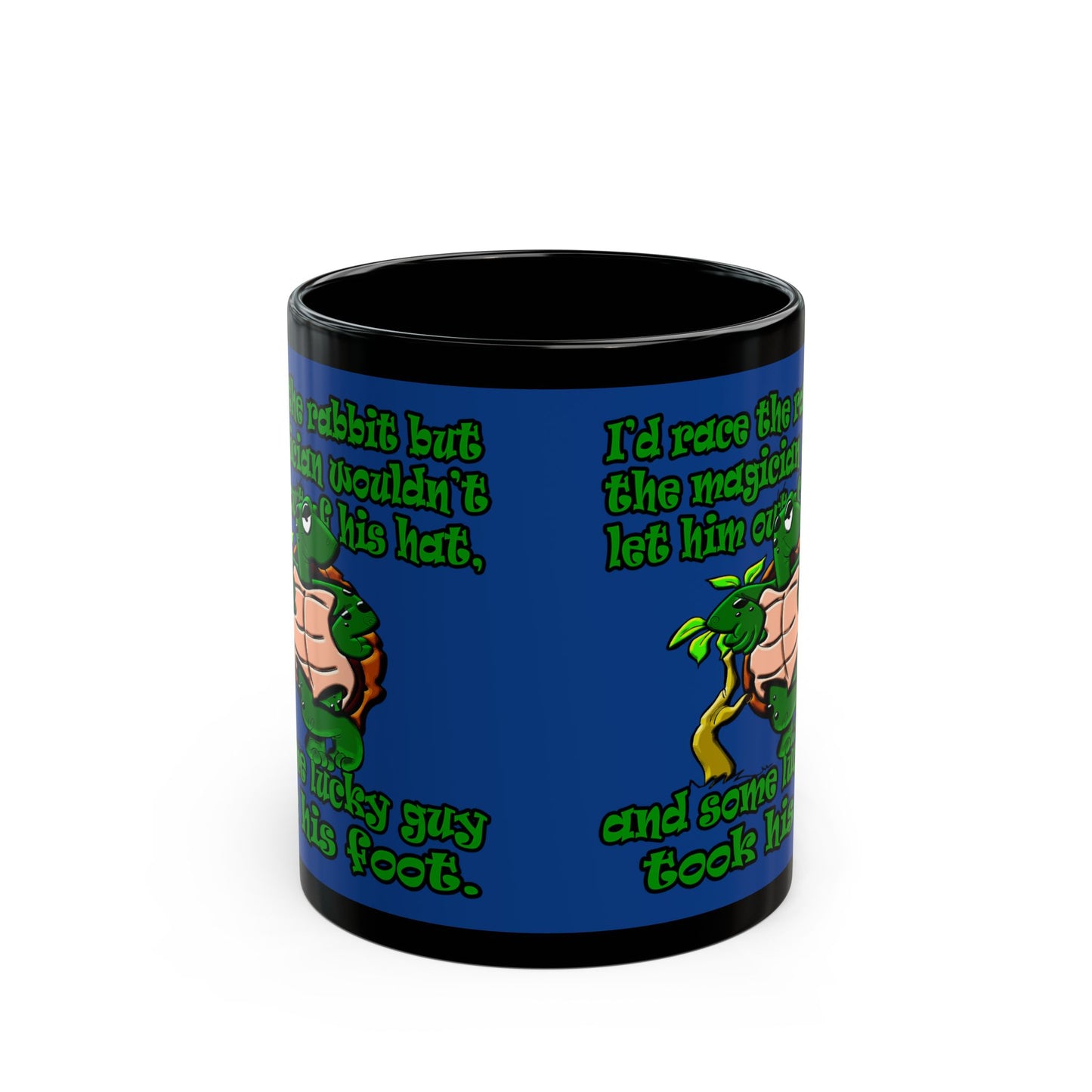 turtle race - Black Mug (dark blue)