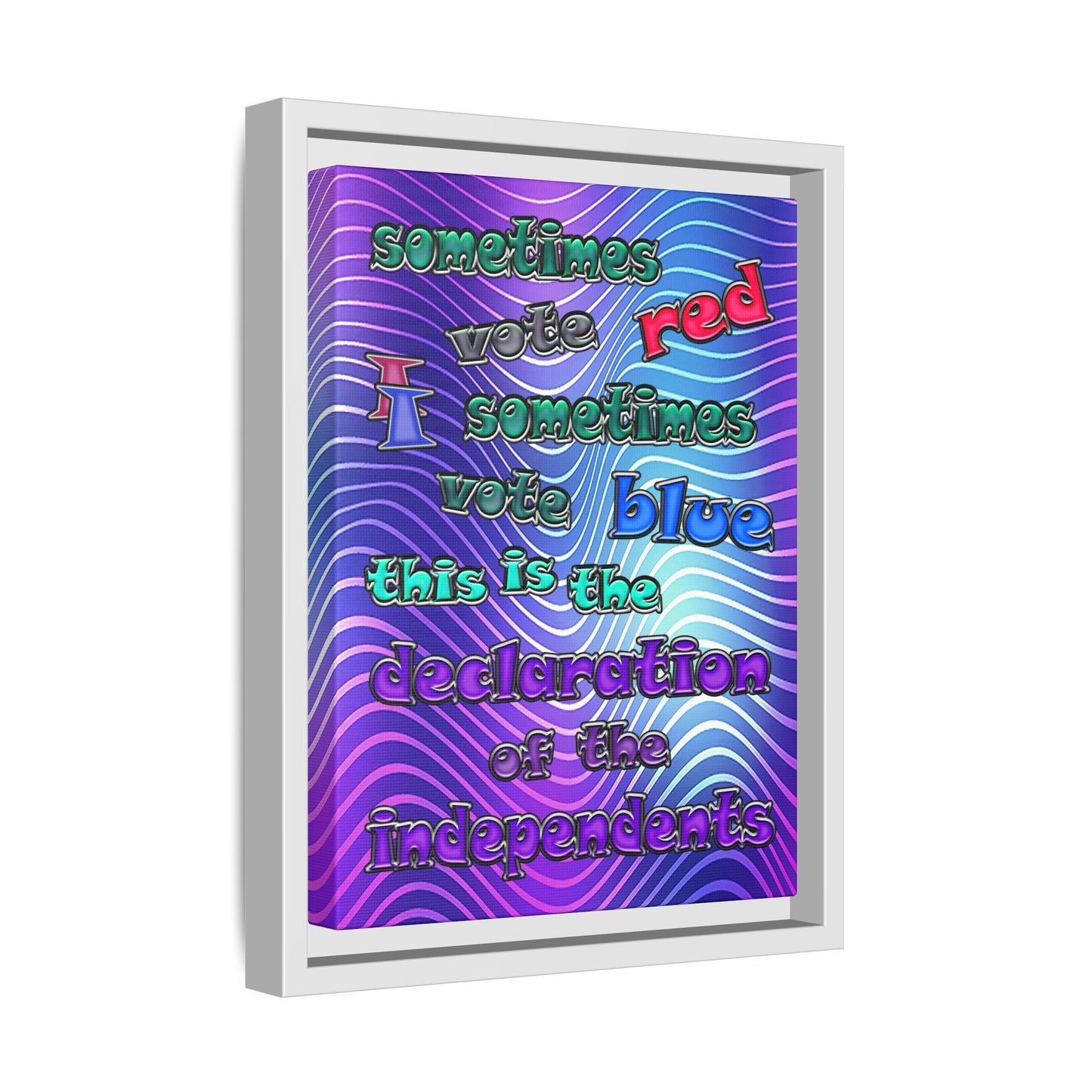 declaration of the independents - framed canvas art (purple wave)