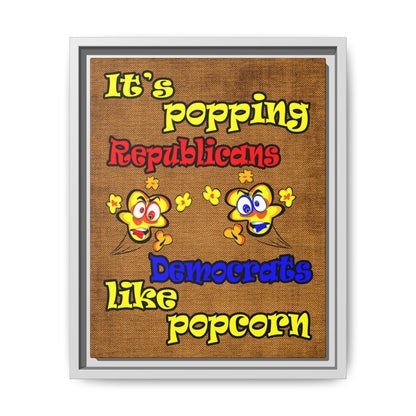 popping like popcorn - framed canvas art (brown papyrus)