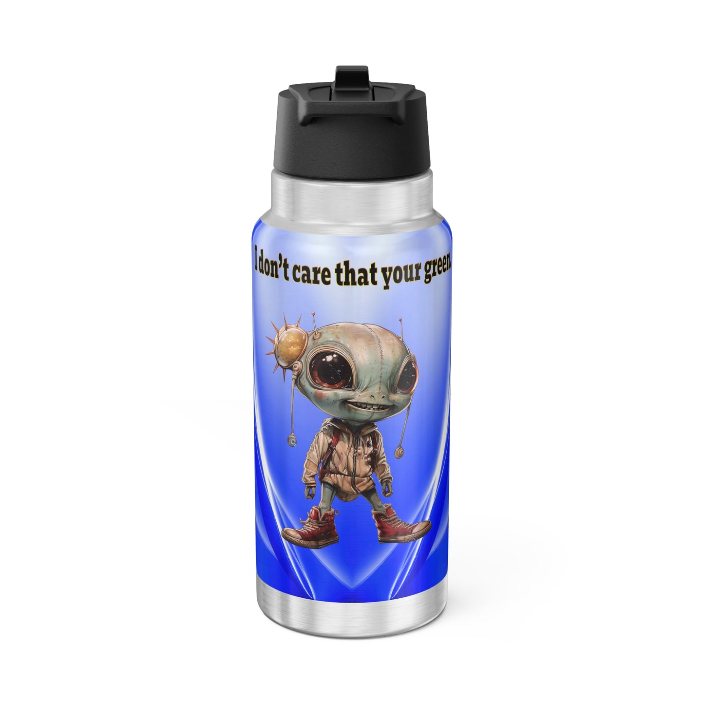 I don't care that your grey - Gator Tumbler, 32oz  (blue-white wave)