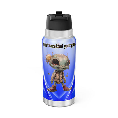 I don't care that your grey - Gator Tumbler, 32oz  (blue-white wave)