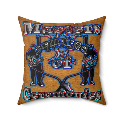 em cee squared - Faux Suede Square Pillow - (dichromatic brown papyrus)