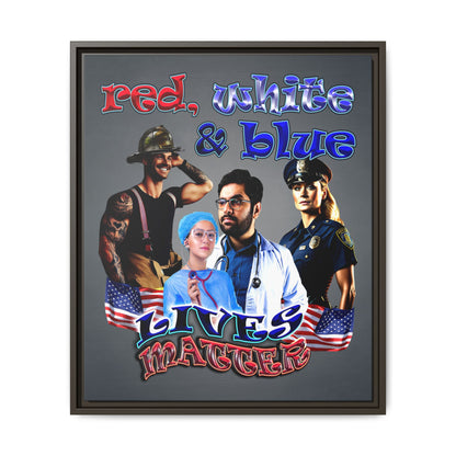 rw&b lives matter - framed canvas art (grey-light grey)