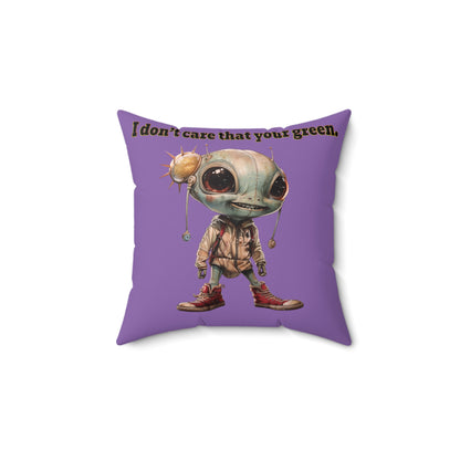 I don't care that your grey - Faux Suede Square Pillow - (light purple)