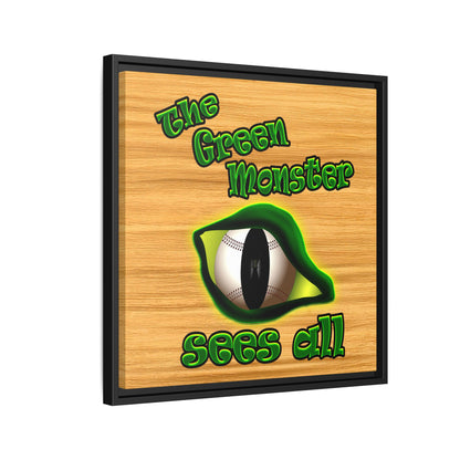 green monster - framed canvas art (butterscotch wood finish)