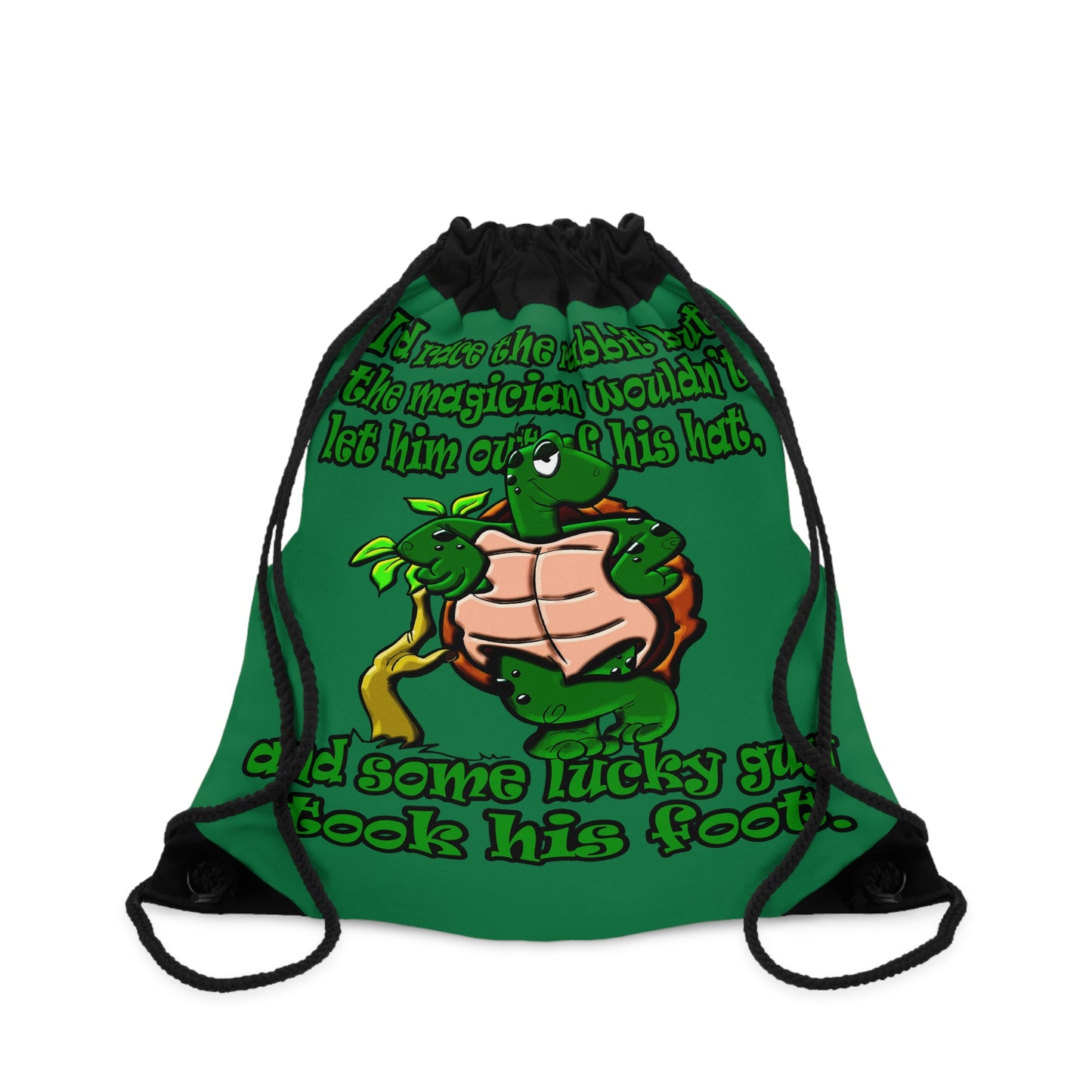 turtle race - Drawstring Bag (dark green)