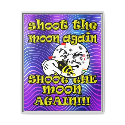 shoot the moon again - framed canvas art (purple wave)