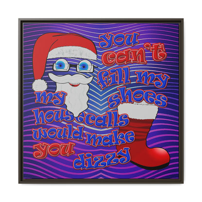 santa's shoes - framed canvas art (purple wave)