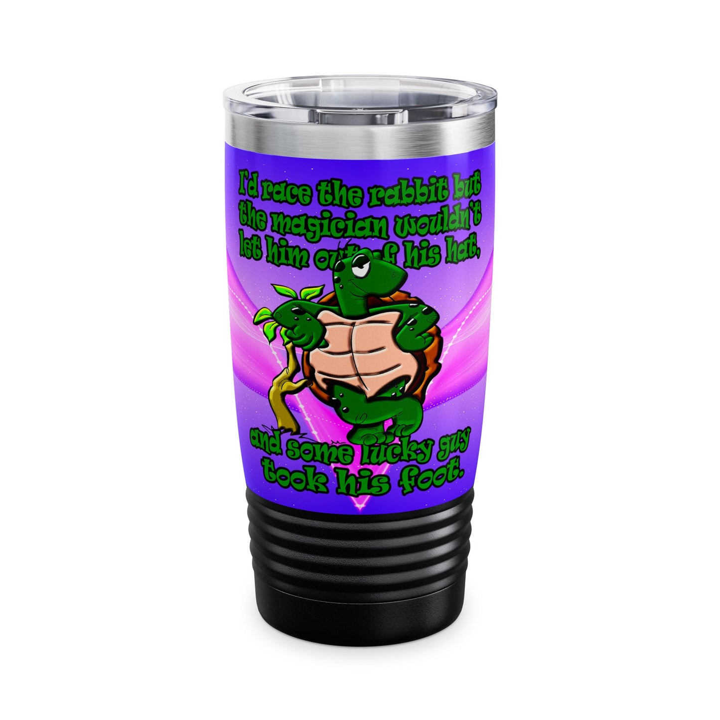 turtle race - Ringneck Tumbler, 20oz (purple-pink wave)