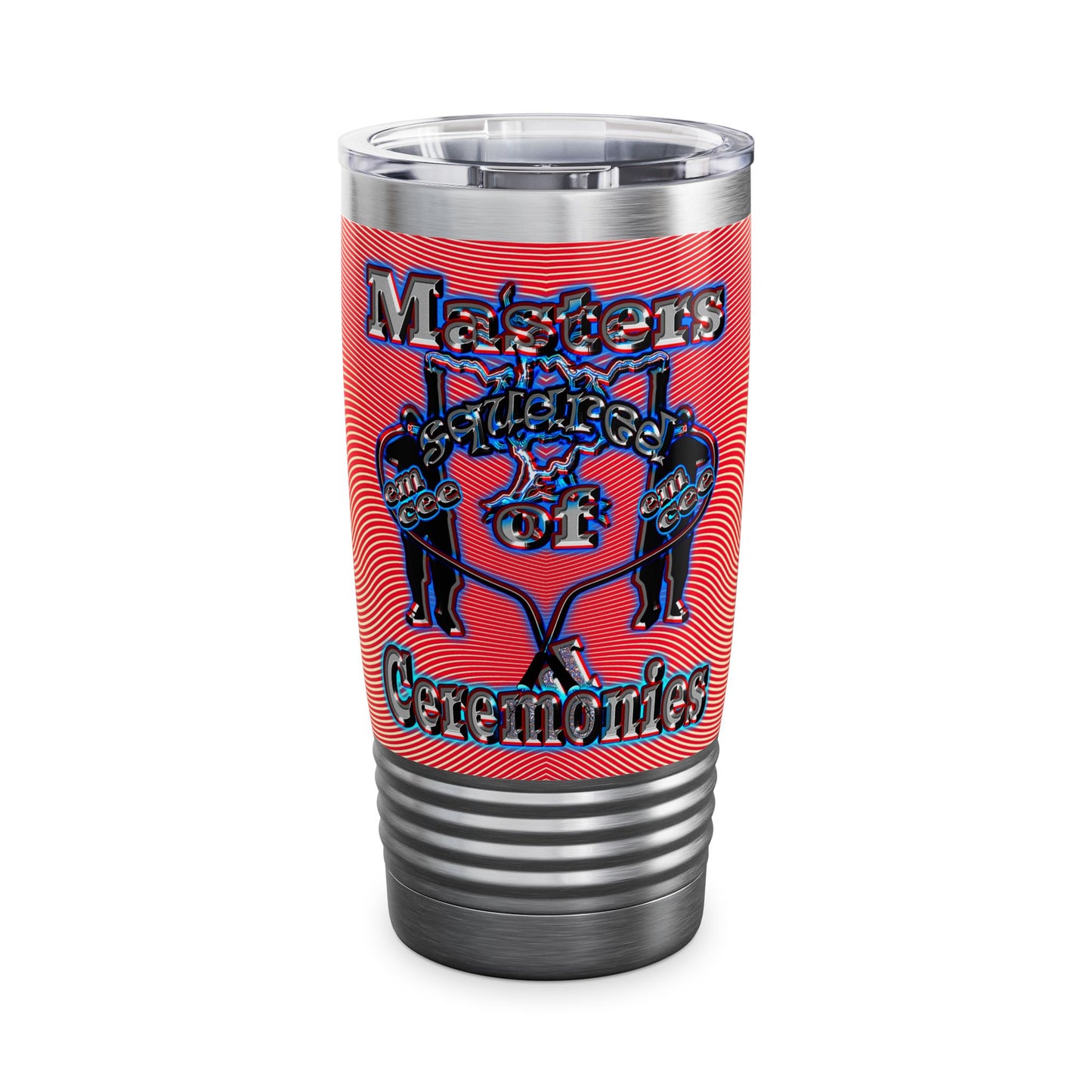 em cee squared - Ringneck Tumbler, 20oz (yellow-orange wave)