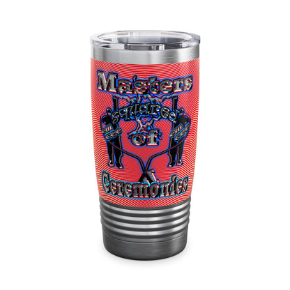 em cee squared - Ringneck Tumbler, 20oz (yellow-orange wave)