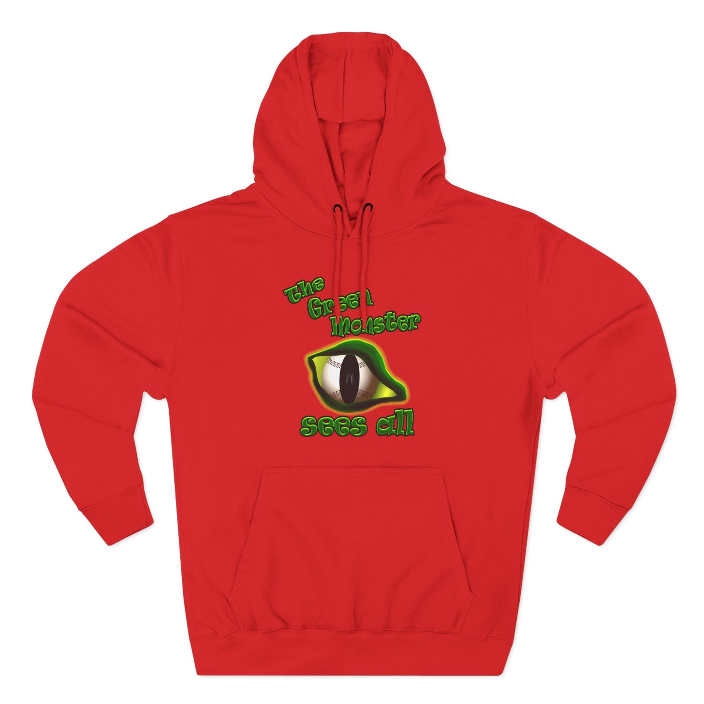 green monster - Three-Panel Fleece Hoodie