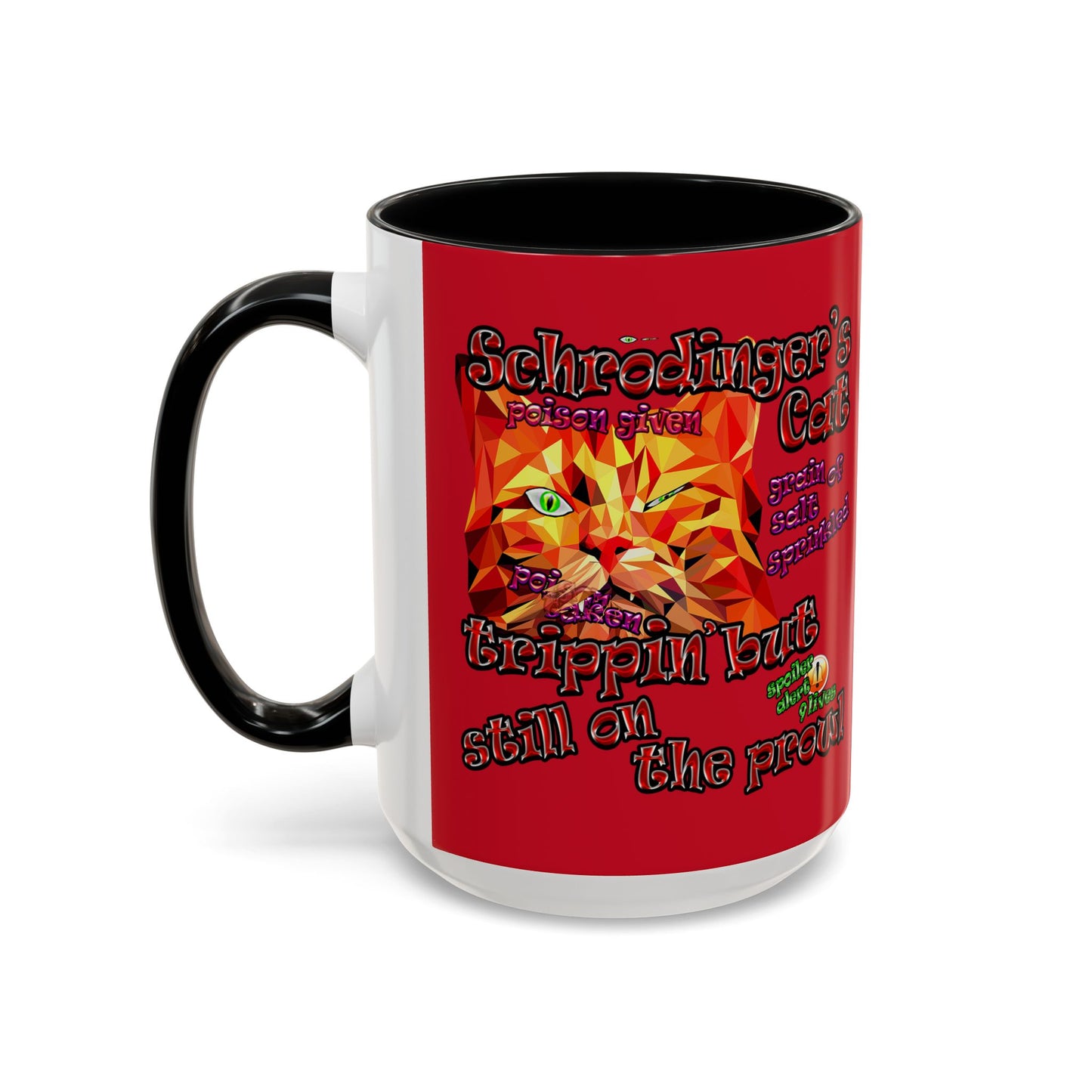 schrodinger's cat - Accent Mug (dark red)