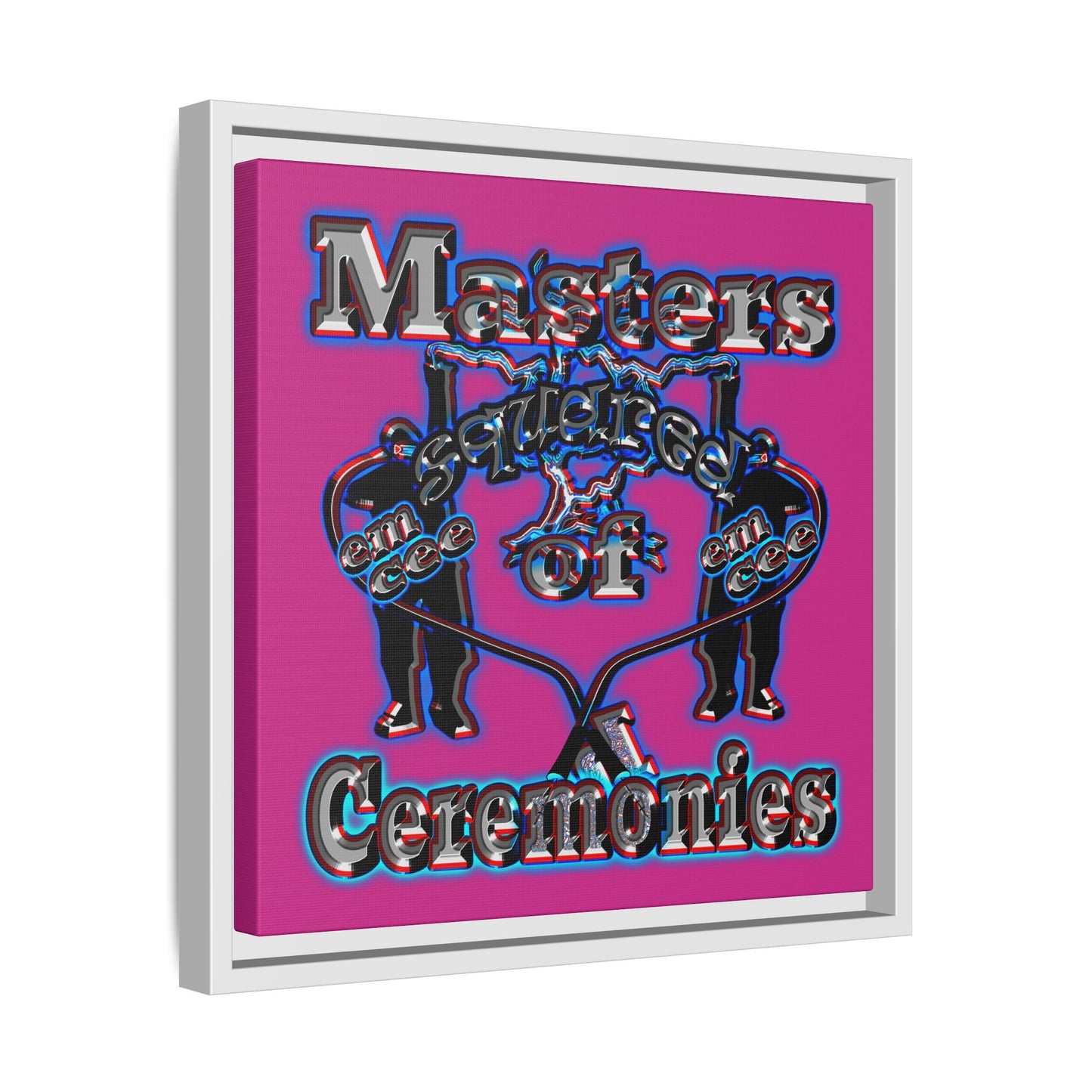 em cee squared - framed canvas art (pink)