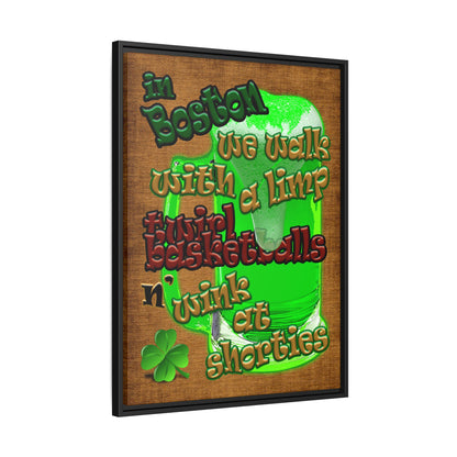 celtics logo - framed canvas art (brown papyrus)