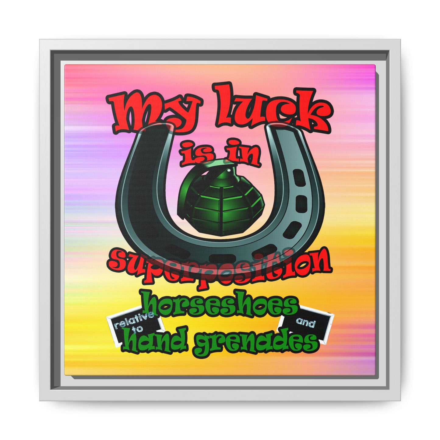 my luck - framed canvas art (color blur)