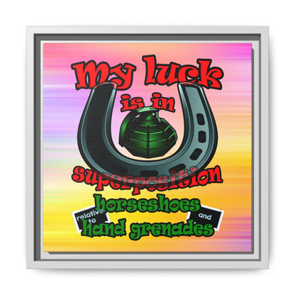 my luck - framed canvas art (color blur)