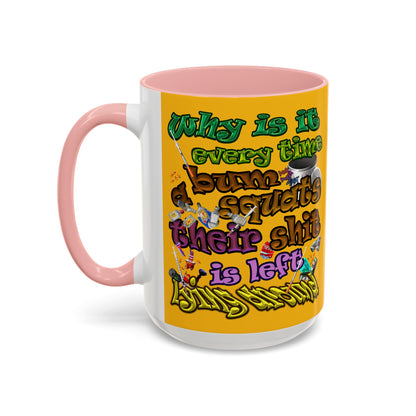 the bum's shit - Accent Mug (yellow)
