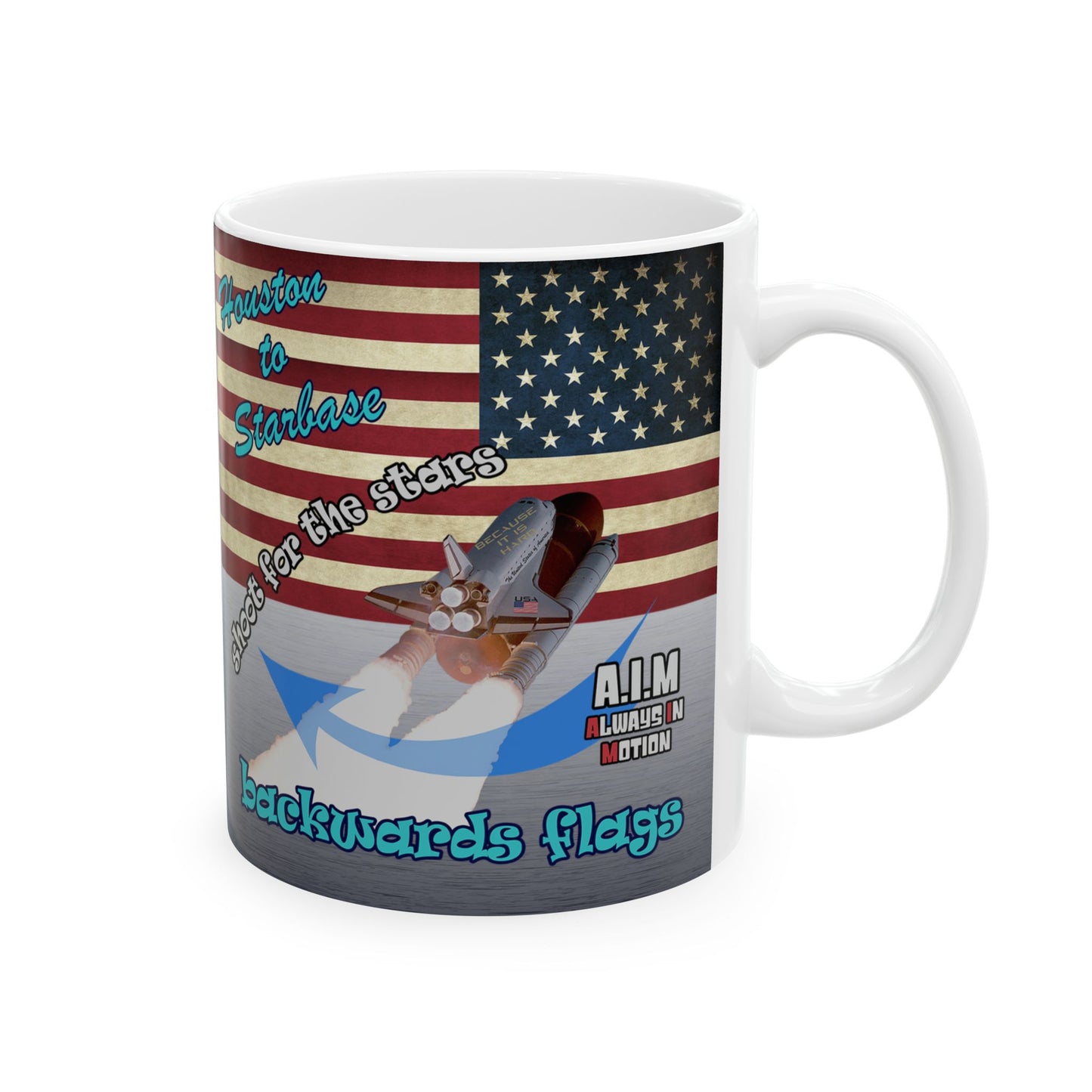 shoot for the stars - White Mug (brushed nickel)