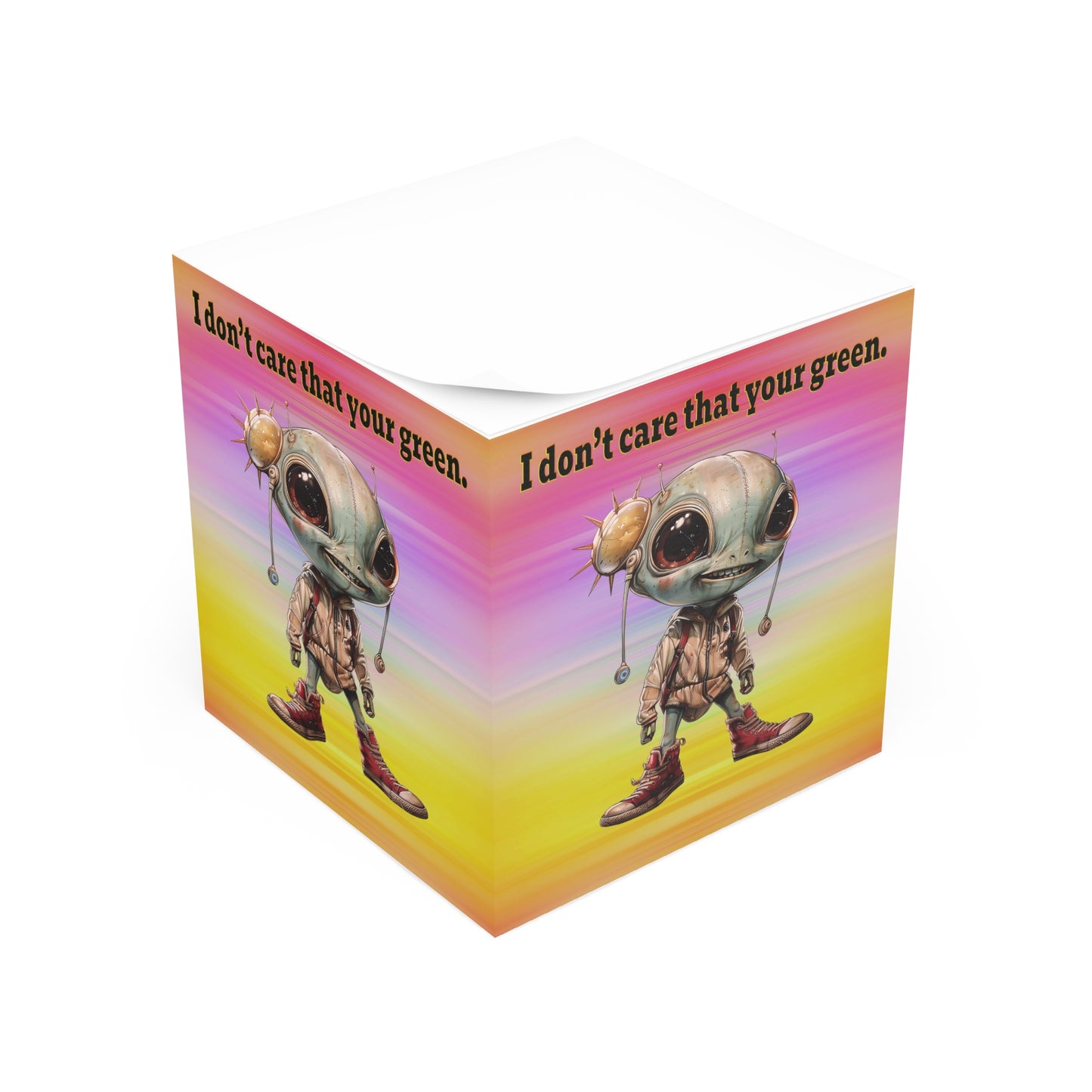 I don't care that your green - note cube (color blur)