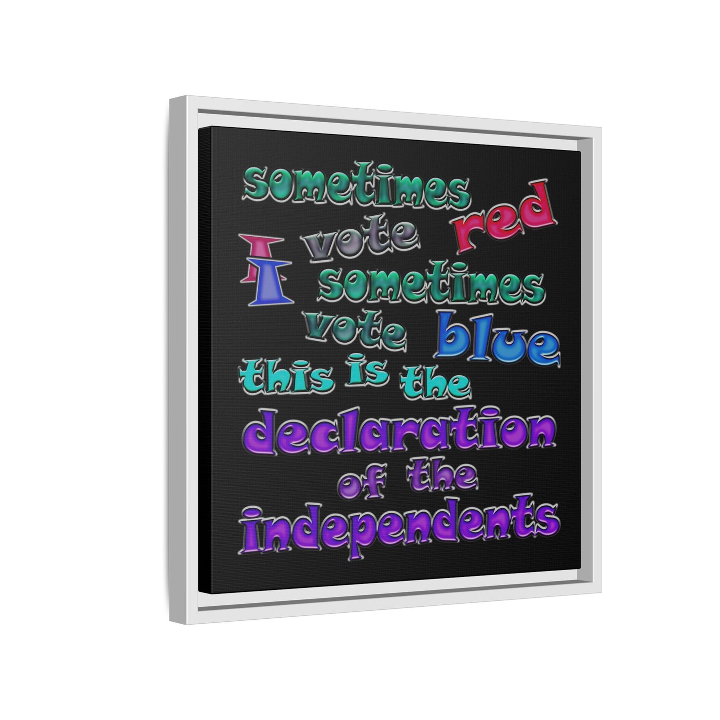 declaration of the independents - framed canvas art (black)