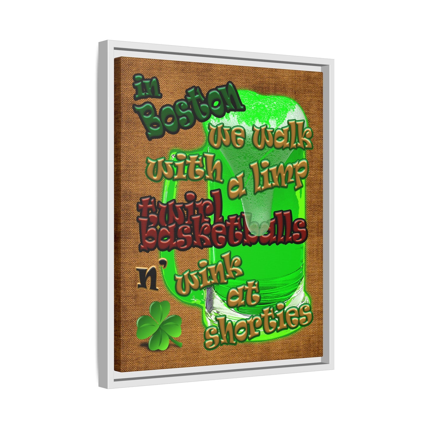 celtics logo - framed canvas art (brown papyrus)