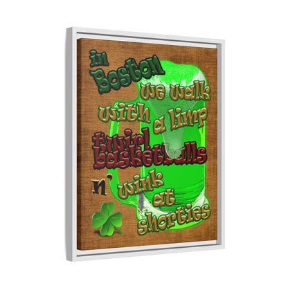 celtics logo - framed canvas art (brown papyrus)