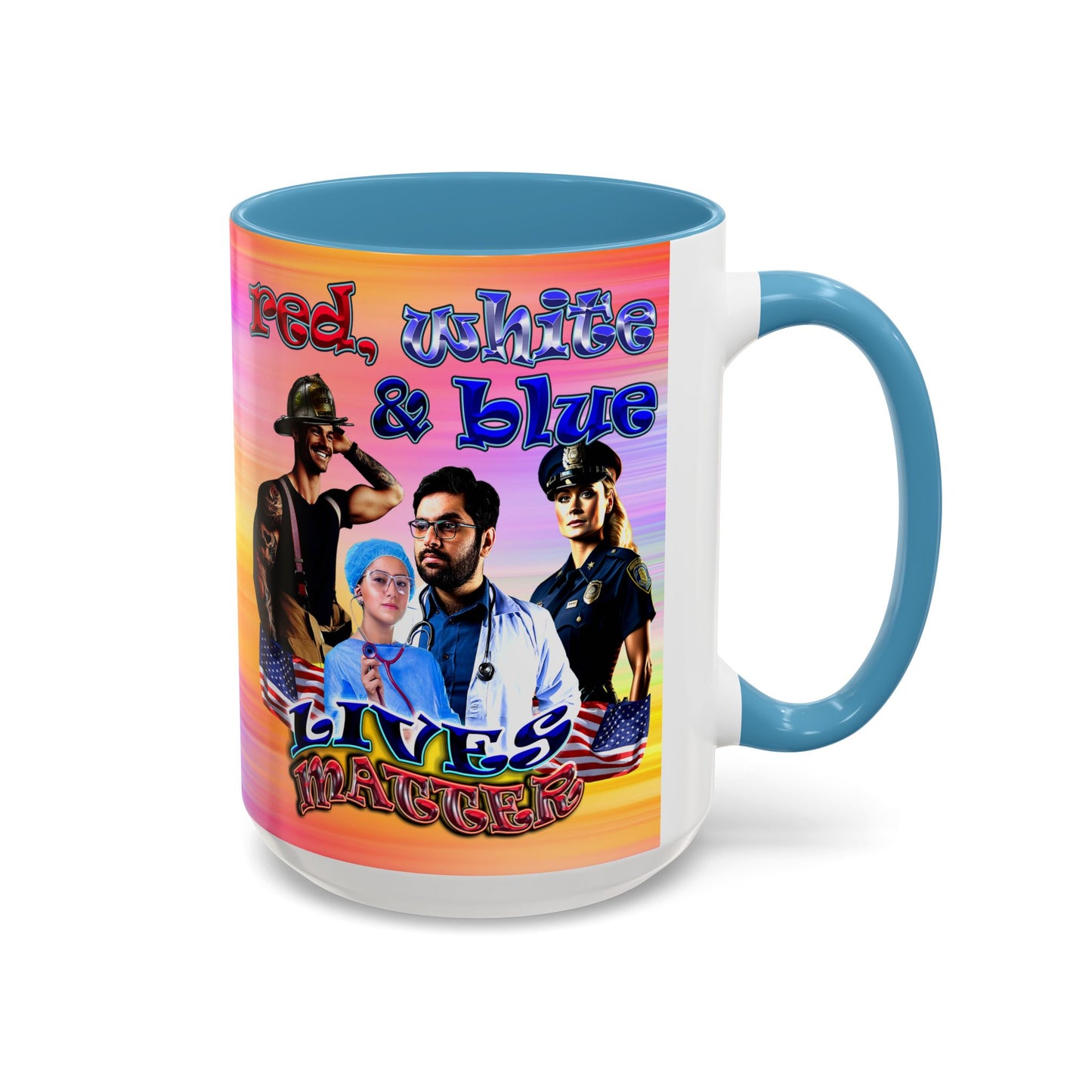 rw&b lives matter - Accent Mug (color blur)